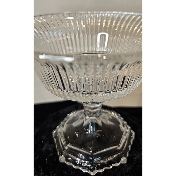 DIAMOND FIRE SMALL PEDESTAL GLASS BOWL SOGA JAPAN - Picture 4 of 8